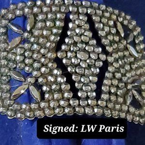 Georgian 1800s Cut Steel Shoe Buckles Signed L.W. Paris